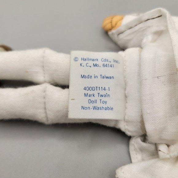 Mark Twain Cloth Doll Toy 1979 Storyteller Author Humorist Hallmark Card Co - Picture 3 of 4